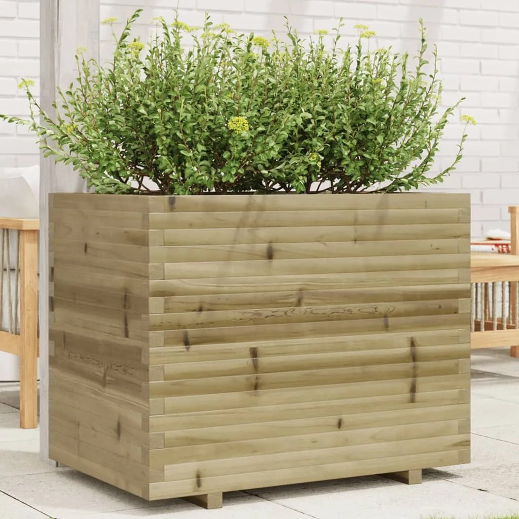 Vaso/floreira de jardim 90x60x72,5 cm madeira pinho impregnada