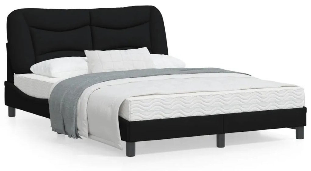 vidaXL Estrutura de cama sem colchão 120x200 cm tecido preto