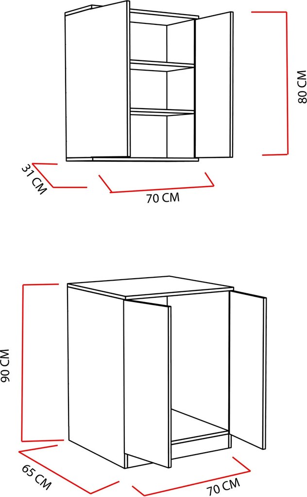 Armário de Casa de Banho Su – Branco – 70x90x65 cm