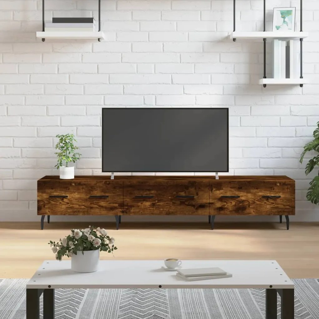 vidaXL Móvel de TV 150x36x30 cm derivados de madeira carvalho fumado