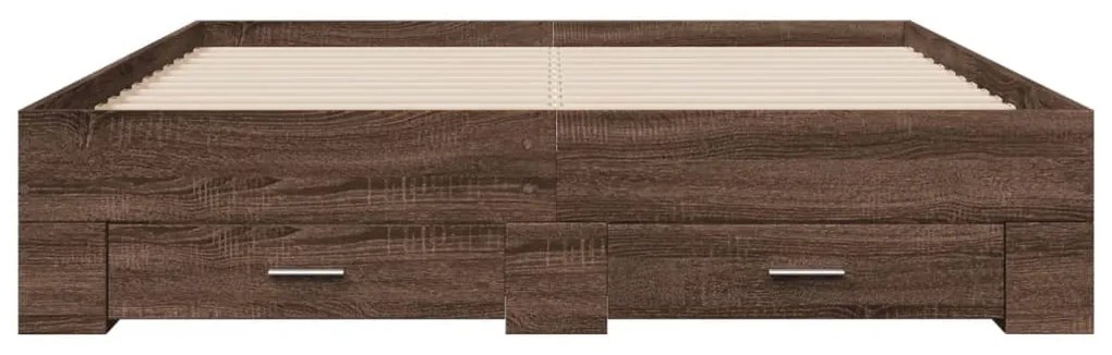 Estrutura cama c/ gavetas derivados madeira carvalho castanho