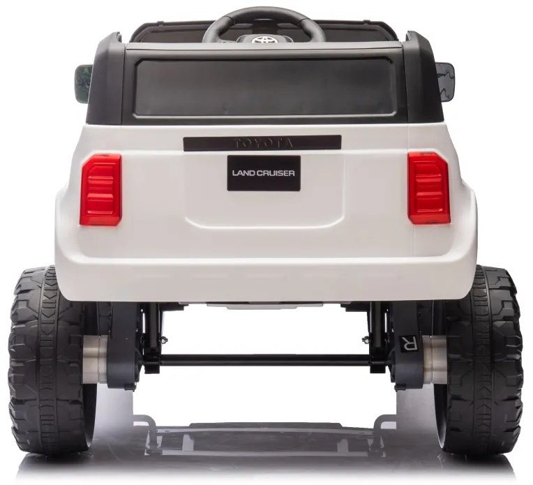 Carro elétrico para Crianças Toyota Land Cruiser PRADO 12V 4x4 Rodas Espuma EVA, assento couro ecológico Branco