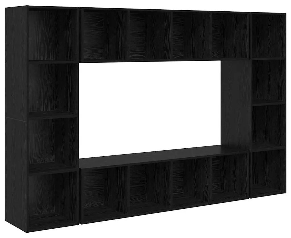 Conjunto de móvel de TV 4 pcs Preto 37 x 37 x 142.5 cm