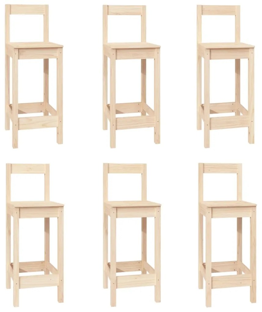 7 pcs conjunto de bar pinho maciço