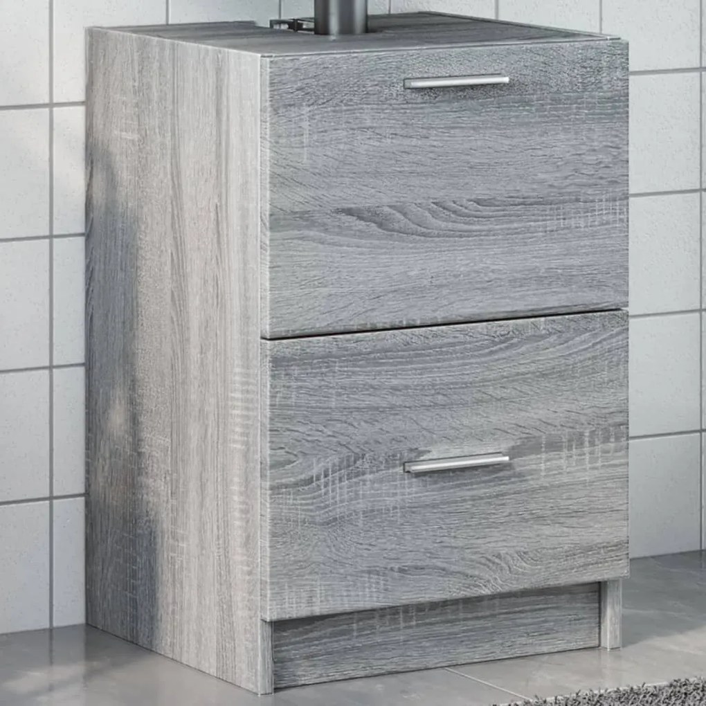 vidaXL Armário de lavatório 40x37x59 cm derivados madeira cinza sonoma