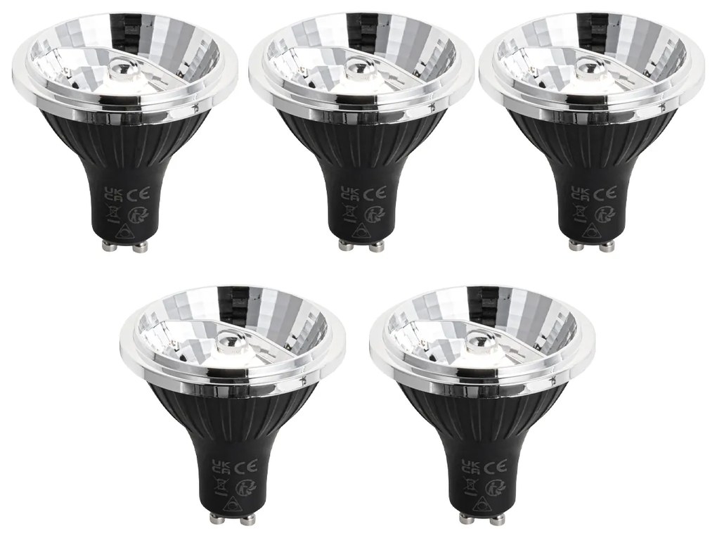 Conjunto de 5 lâmpadas LED GU10 reguláveis em 3 níveis 70mm 6.5W 600LM 4000K