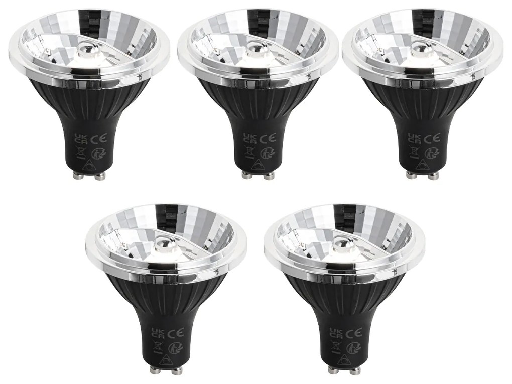 Conjunto de 5 Lâmpadas LED GU10 Reguláveis em 3 Passos 70mm 6.5W 600 lm 4000K