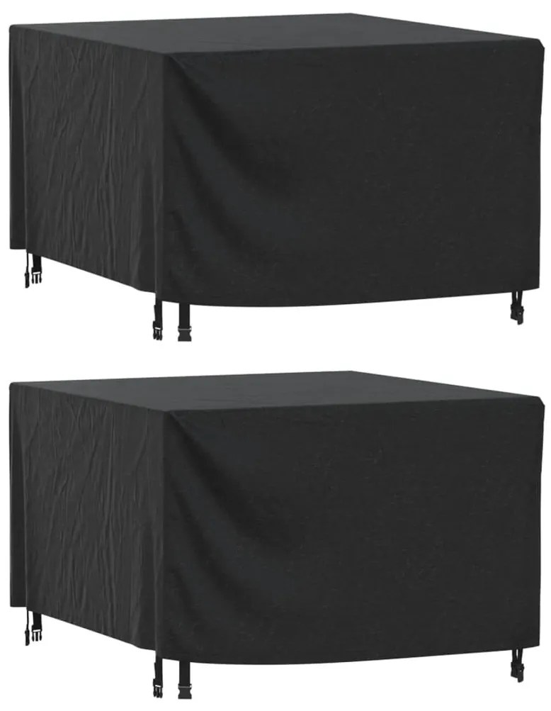 Capas móveis de jardim 2pcs 113x113x73cm impermeável 420D preto