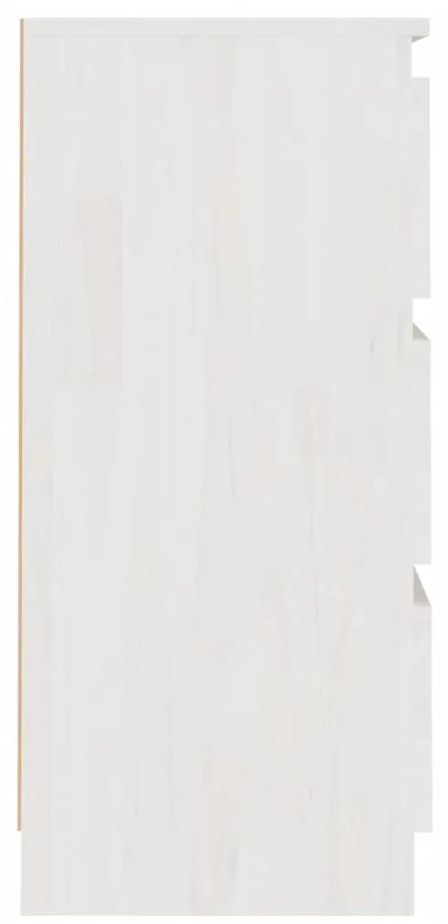 Mesas de cabeceira 2 pcs 40x29,5x64 cm pinho maciço branco