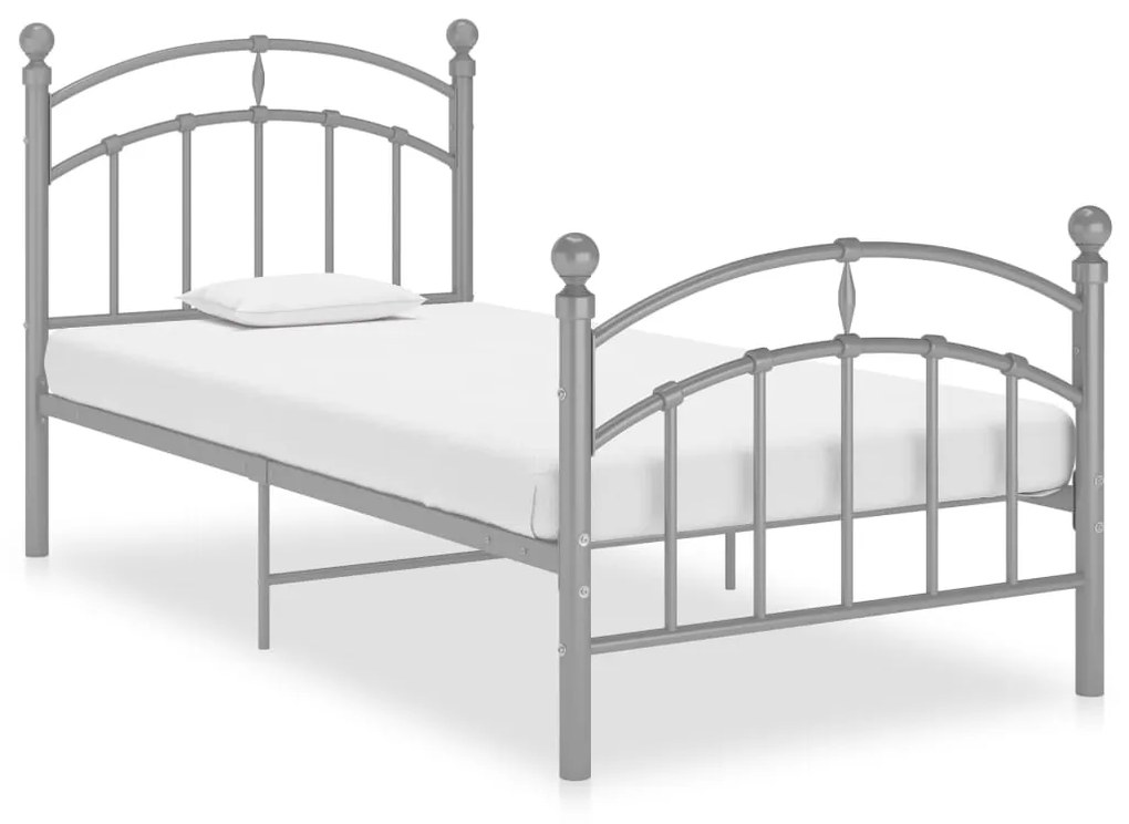 vidaXL Estrutura de cama 100x200 cm metal cinzento