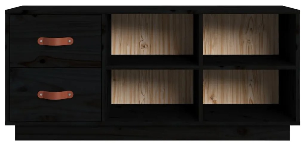 Banco sapateira 100x34x45 cm pinho maciço preto