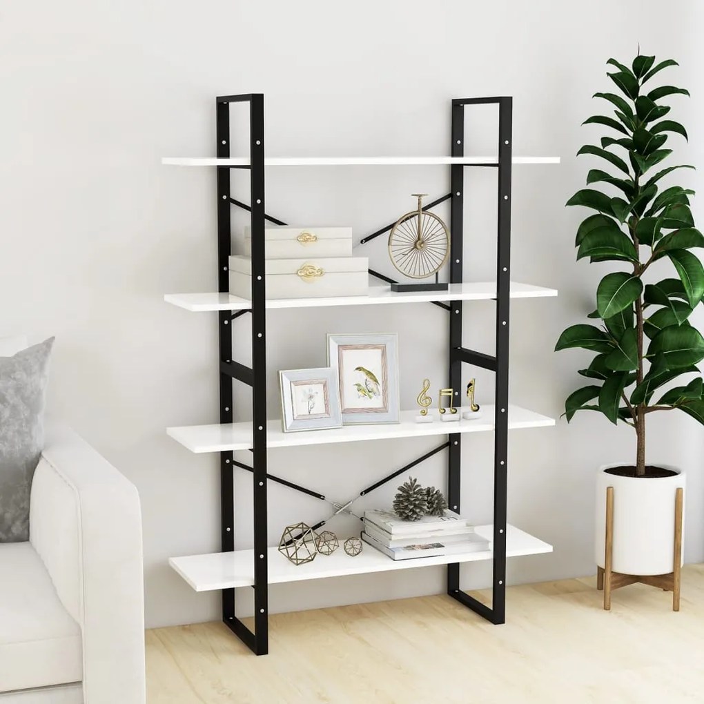 Estante com 4 prateleiras derivados de madeira branco