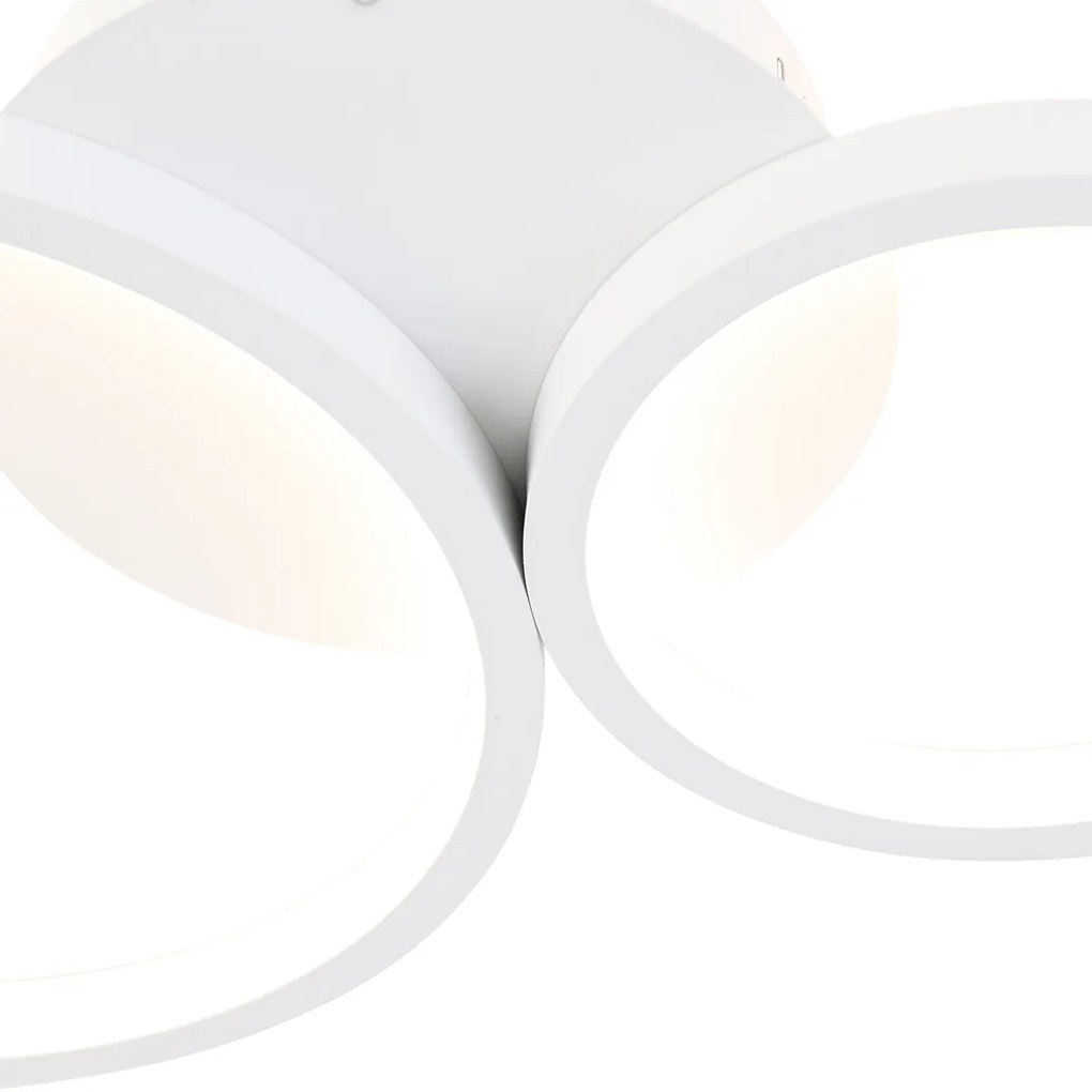 Candeeiro de teto branco com LED regulável em 3 níveis 4 luzes - Lupolo Design