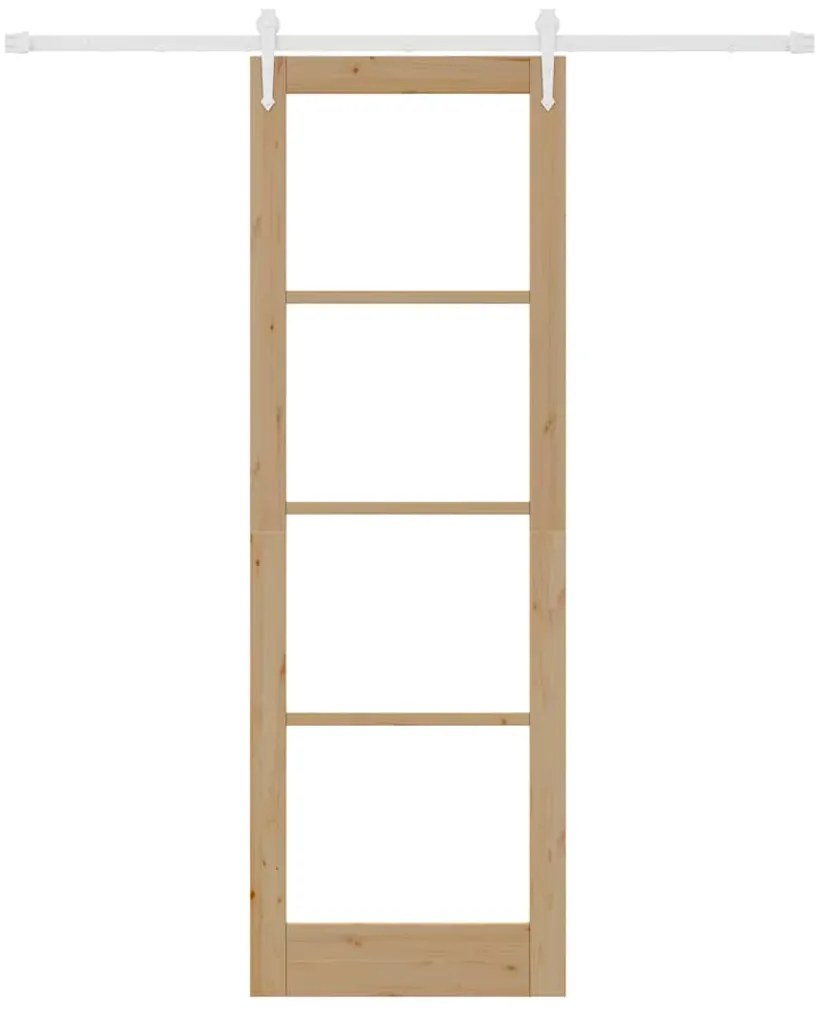 Porta Deslizante vidaXL com Conjunto de Hardware 78x232 cm Madeira Sól