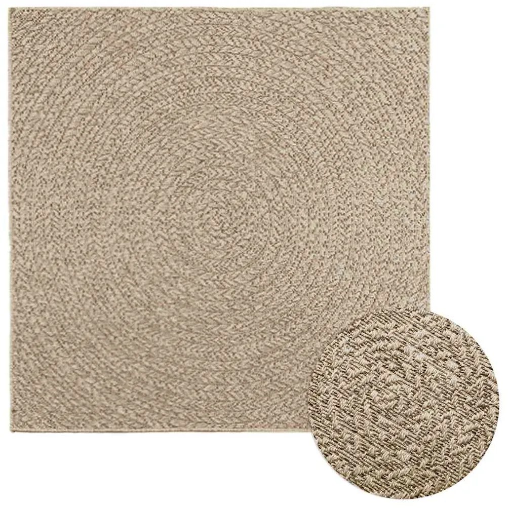 vidaXL Tapete ZIZUR bege 120x120 cm aspeto de juta interior e exterior