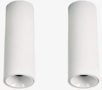 Pack De 2 Apliques De Teto Led De Superfície Redondos Ø7,2 Cm Para Exterior Em Alumínio Orelva Branco & Branco Neutro 3500k & 11 W & 38º - Sklum