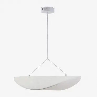 Candeeiro De Teto Led Em Tecido Zelvon Branco & Ø60 Cm - Sklum