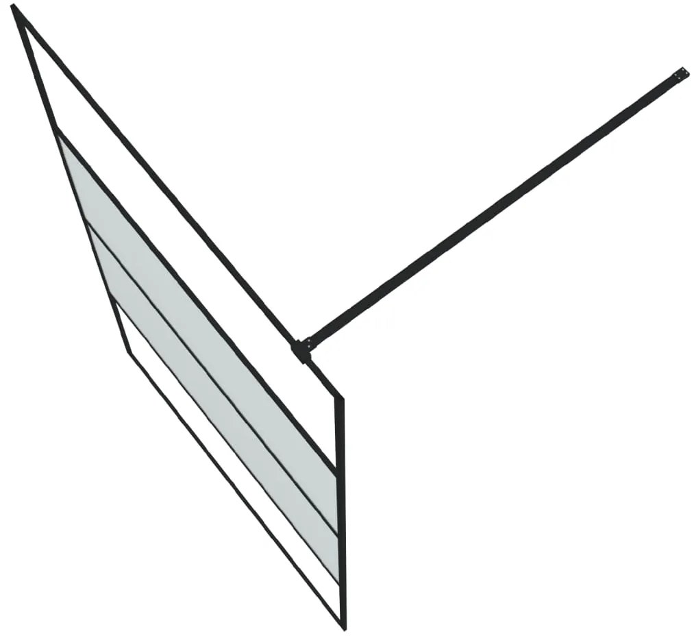 Divisória de chuveiro 115x195 cm vidro semiopaco ESG preto