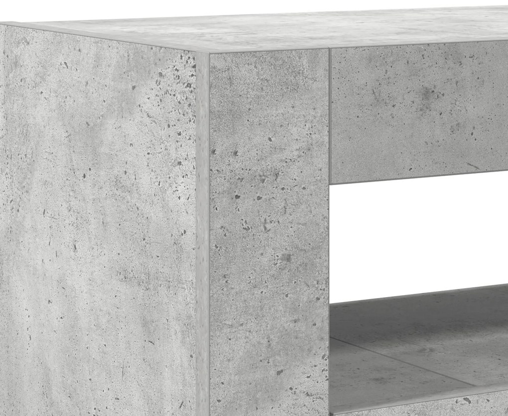 Buffet Cinza Concreto Madeira Engenheirada 116 x 30 x 75 cm