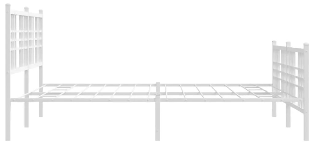 Estrutura de cama com cabeceira e pés 150x200 cm metal branco