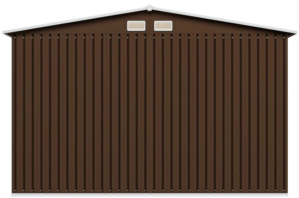 Abrigo de jardim 57x205x178 cm aço castanho