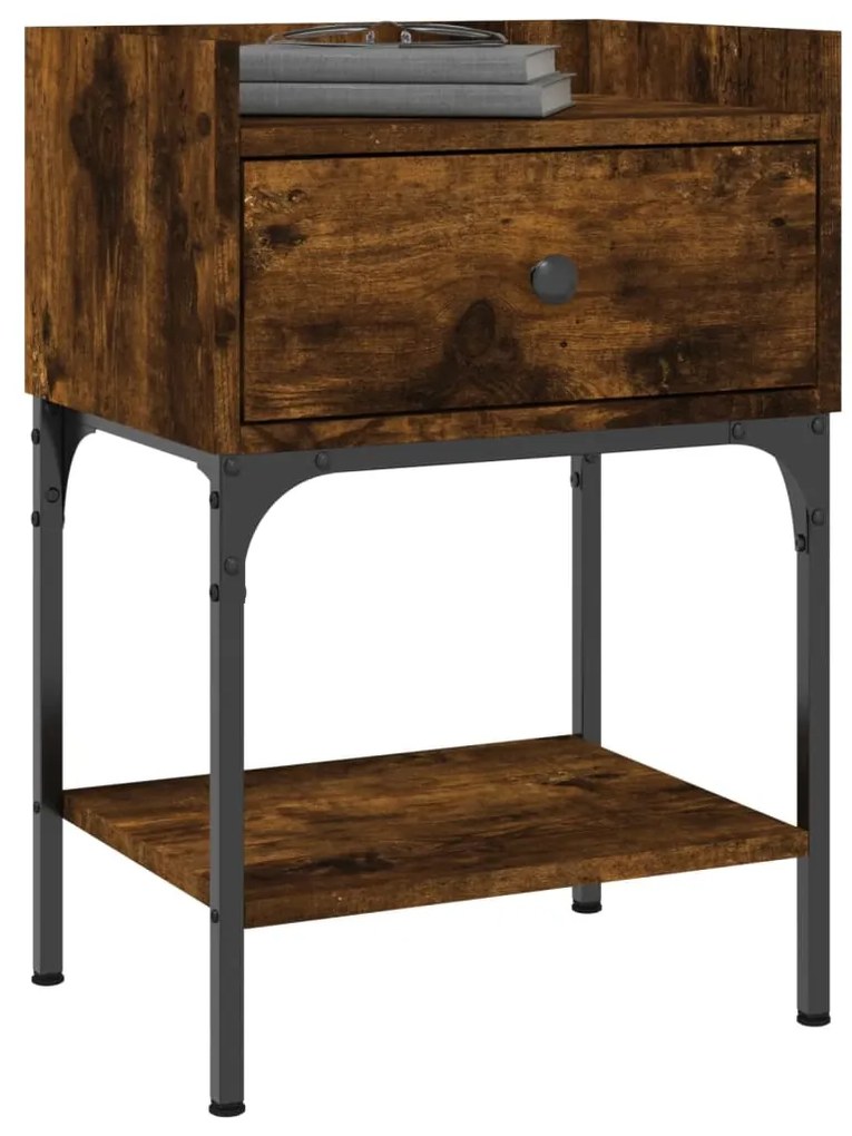 Mesa cabeceira 40,5x31x60 cm derivados madeira carvalho fumado
