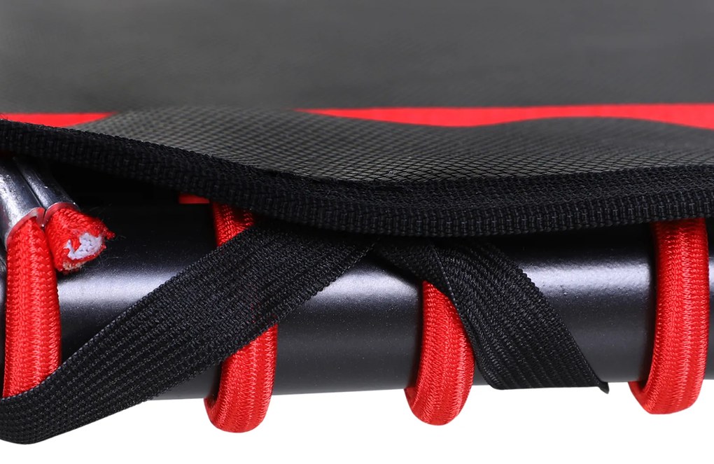 HOMCOM Trampolim de Fitness Profissional Hexagonal Φ122x 122/130/138 cm Guiador Ajustável 3 Níveis de Altura Vermelho