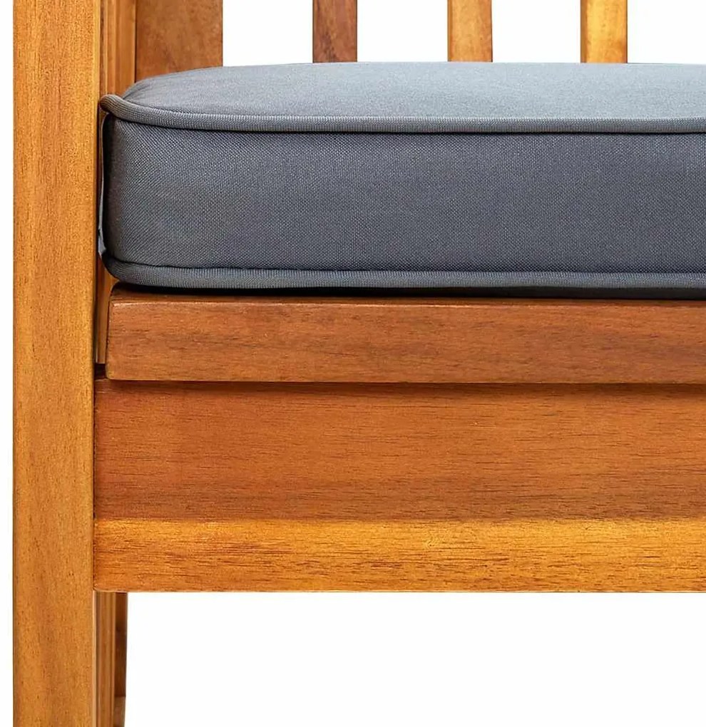 Banco de jardim c/ almofadão 147 cm madeira de acácia maciça