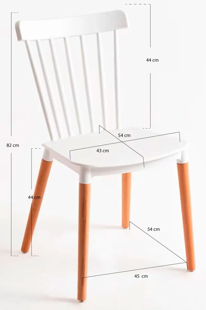 Pack 6 Cadeiras Leka - Branco