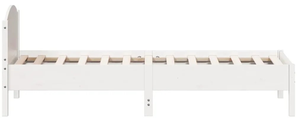 Cama sem colchão 100x200 cm madeira de pinho maciça branco