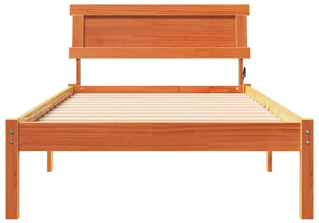 Estrutura da Cama Castanho-mel 90 x 190 cm Madeira de Pinheiro