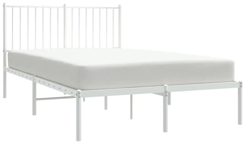 Estrutura de cama com cabeceira 120x200 cm metal branco