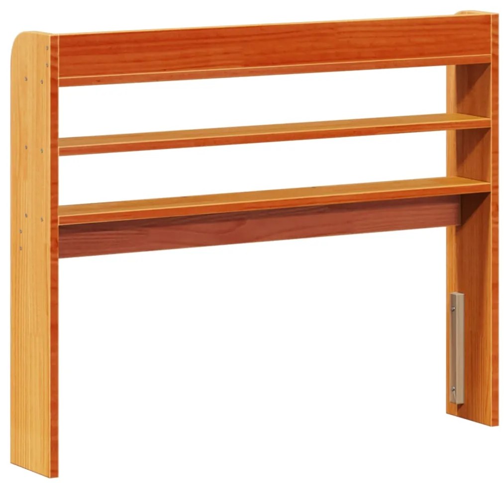 Cabeceira com prateleiras 90 cm pinho maciço castanho-mel