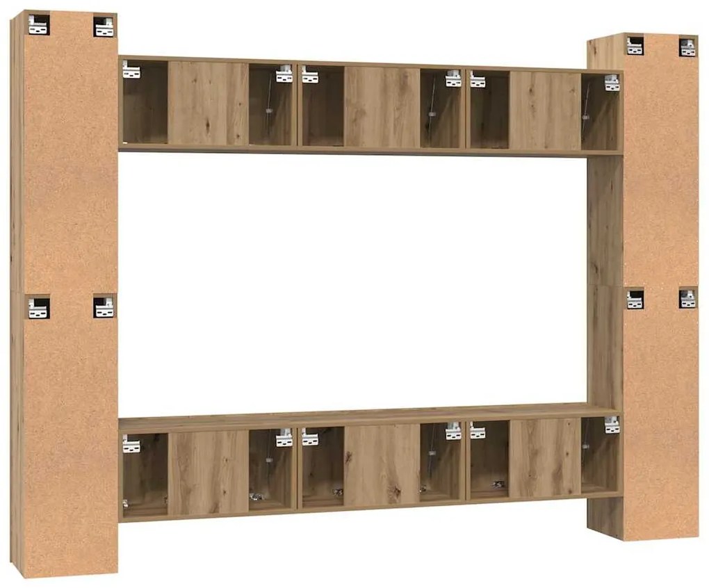 Conjunto de móvel de TV 10 pcs carvalho artisiano