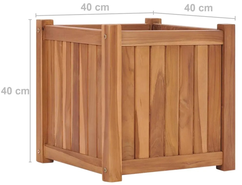 Vaso/floreira 40x40x40 cm madeira de teca maciça