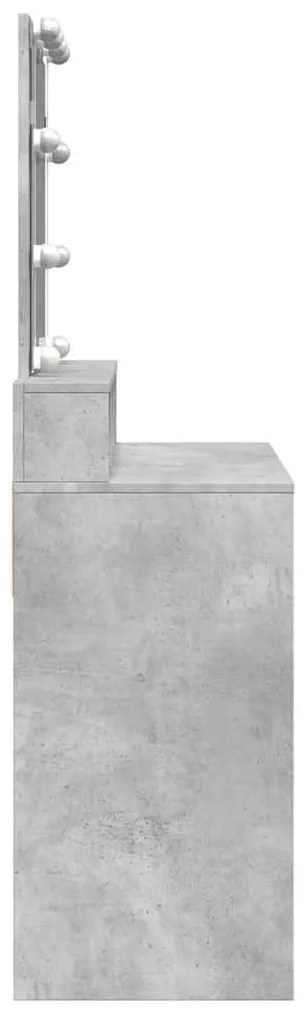 Toucador com LED 80x41x144,5 cm cinzento cimento