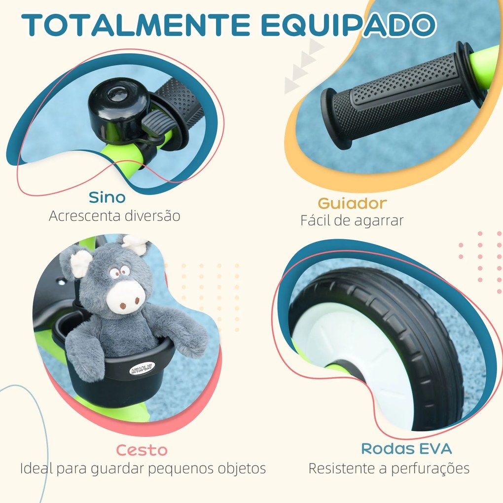 AIYAPLAY Triciclo para Crianças de 2 a 5 anos Triciclo Infantil com As