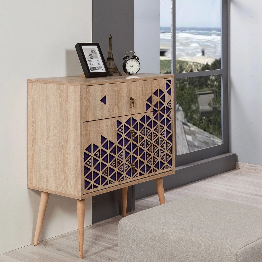 Cômoda Trio – Carvalho Sonoma – 80x90x40 cm