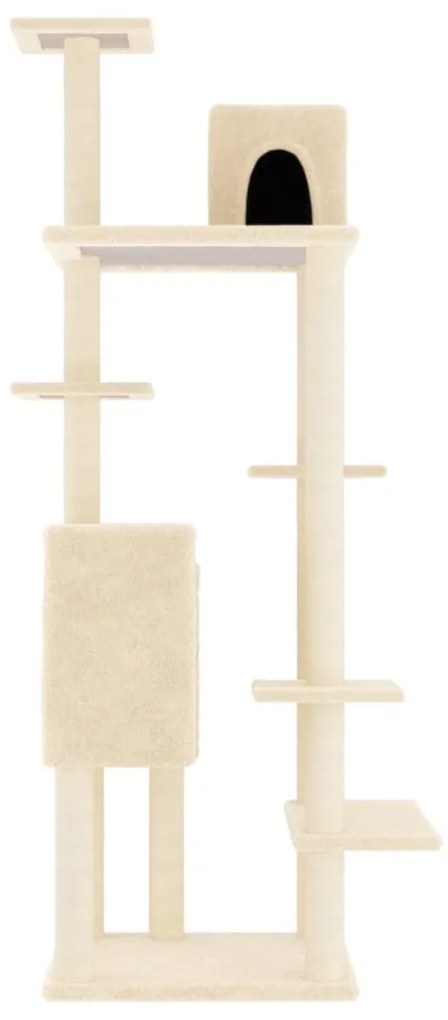 Árvore para gatos c/ postes arranhadores sisal 154 cm cor creme