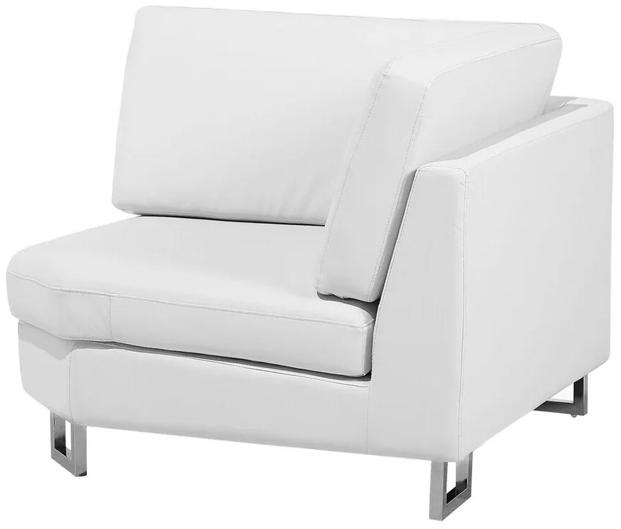 Sofá de canto em pele branca à direita STOCKHOLM Beliani