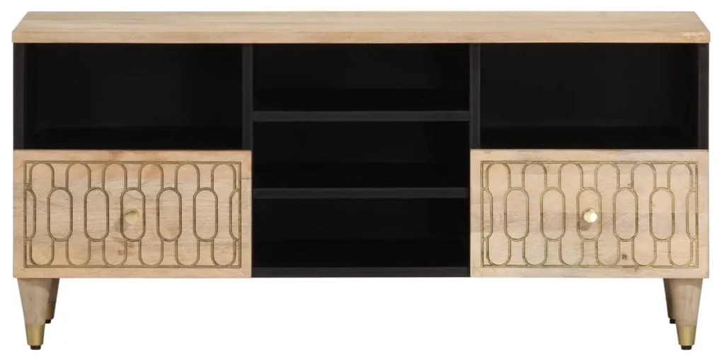 Móvel de TV 100x33x46 cm madeira de mangueira maciça