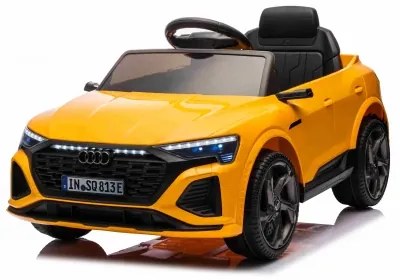 Carro elétrico para Crianças 12V Audi SQ8 Rodas de espuma EVA, Assento Couro ecológico Amarelo