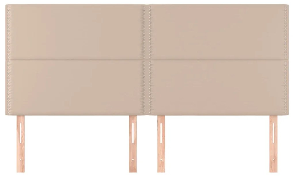 Cabeceira cama 4 pcs couro artificial 90x5x78/88 cm cappuccino