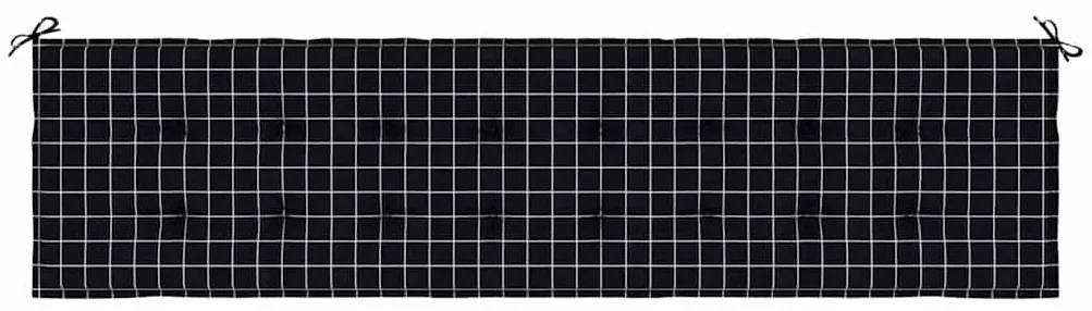 Almofadão p/ banco jardim 200x50x4cm tecido padrão xadrez preto