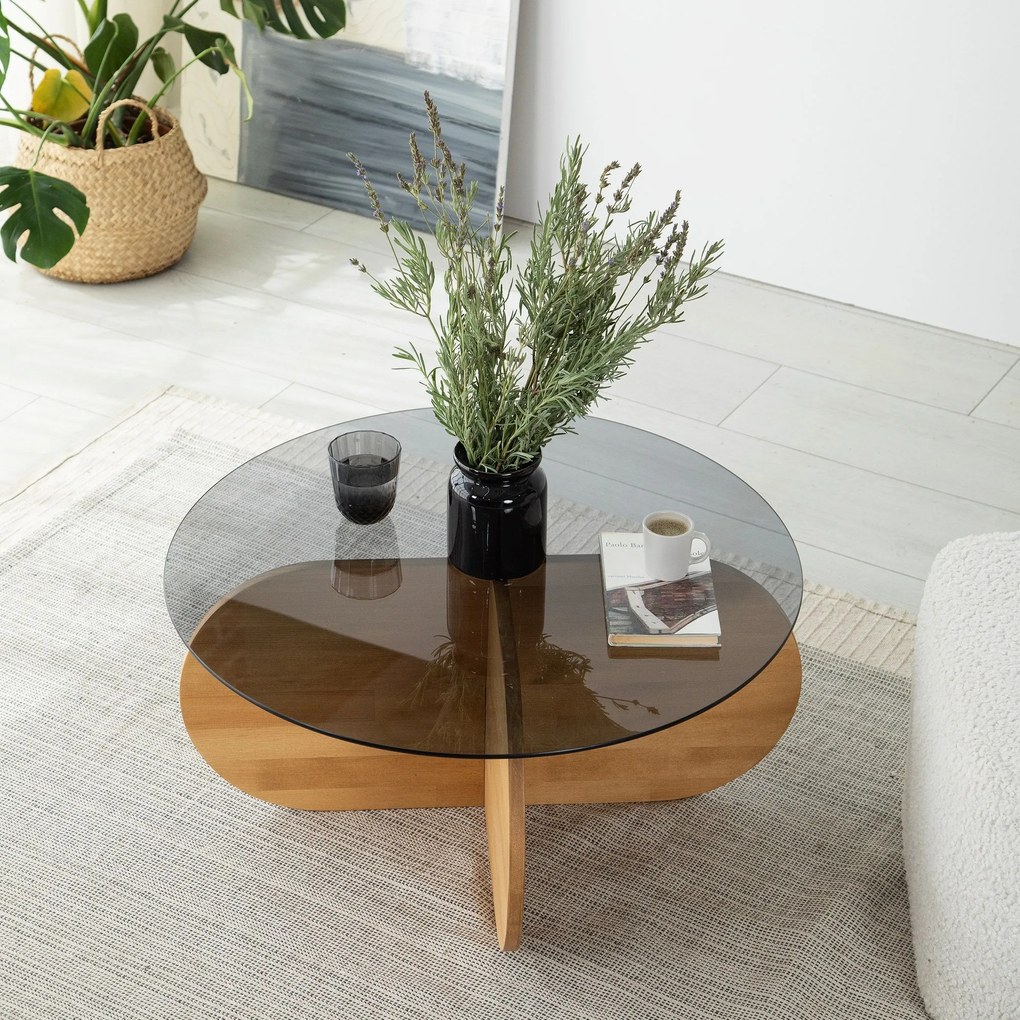 Mesa de Café Bubble – Carvalho – 75cm x 35cm x 75cm