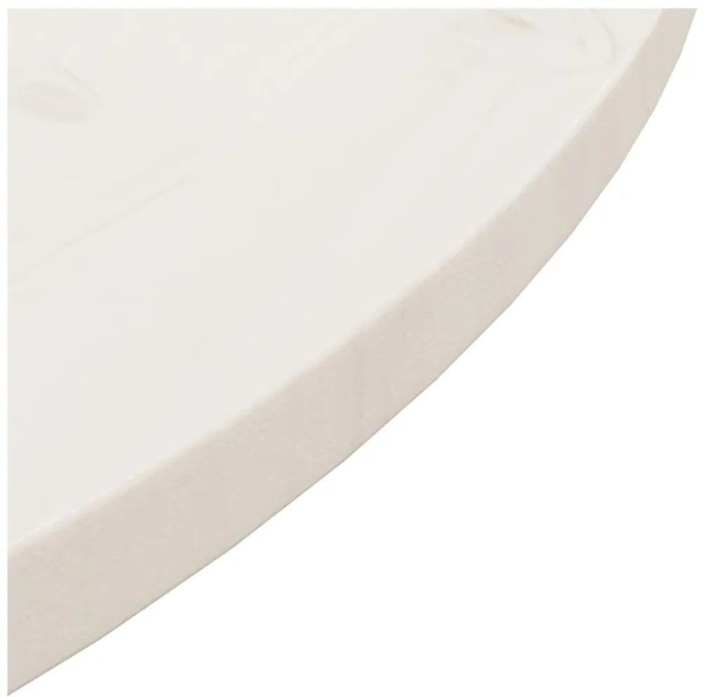 Tampo de mesa pinho maciço Ø80x2,5 cm branco