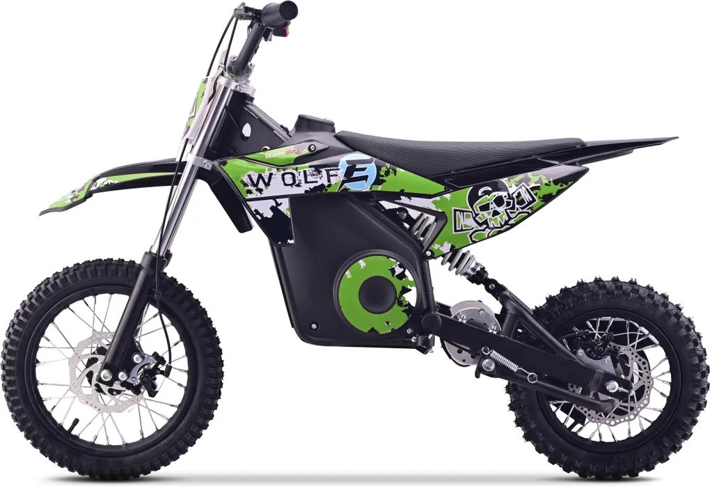 Mota Elétrica Infantil WOLF-E 1000W 36V com Bateria de Lítio, 3 Velocidades e Travões de Disco – Verde