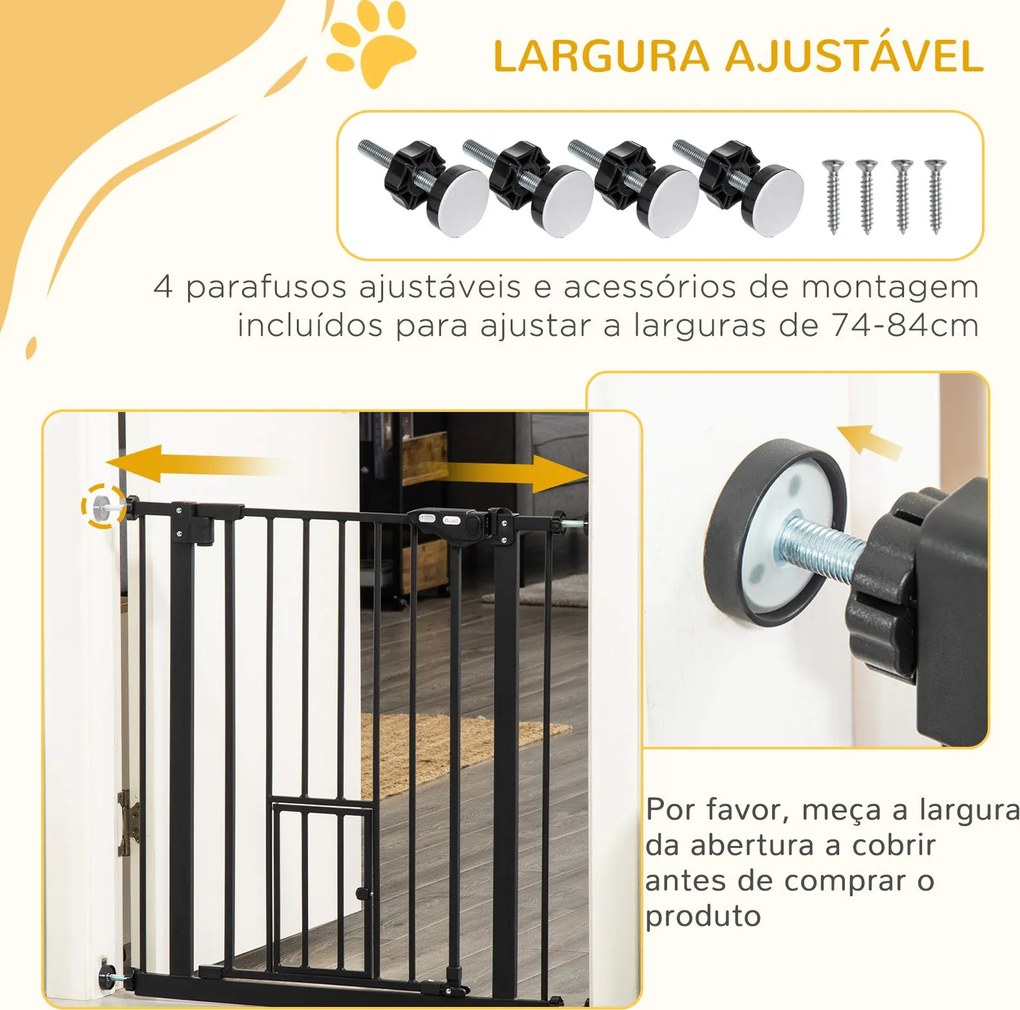 PawHut Barreira de Segurança para Cães Animais de Estimação 74-80cm pa