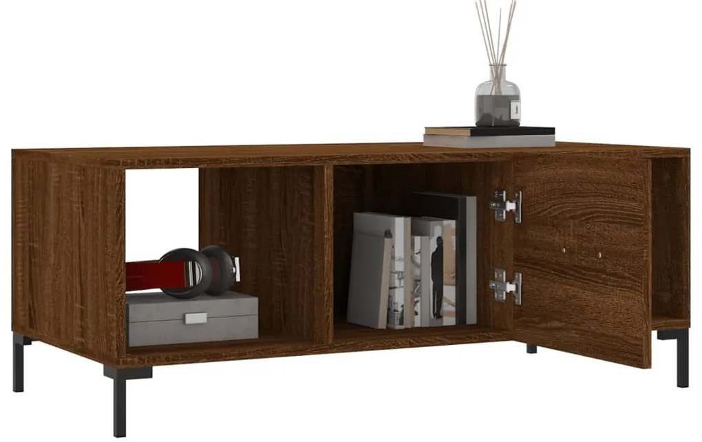 Mesa de centro 102x50x40 cm derivados madeira carvalho castanho
