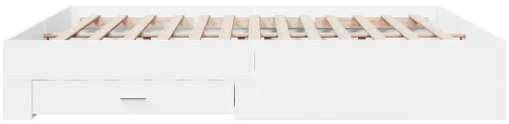 Estrutura de cama c/ gavetas 200x200cm derivados madeira branco